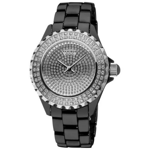 Akribos XXIV AK457 Swiss Quartz Crystal Ceramic